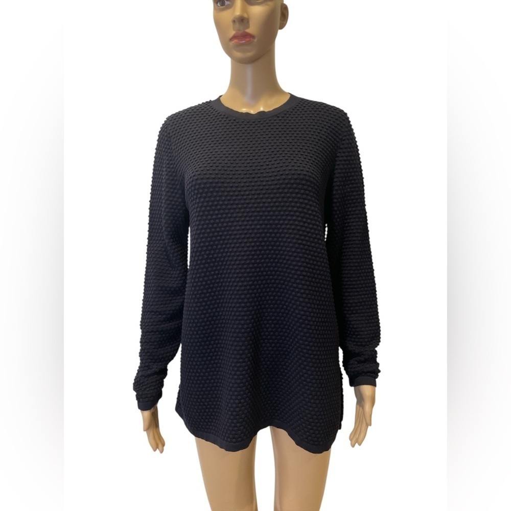 COS Black Textured Long Sleeve Sweater size